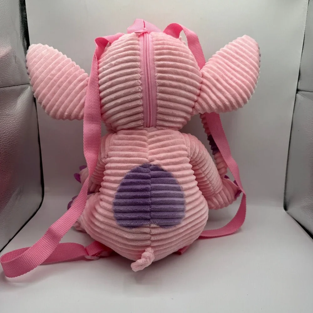 Disney Angel Plush Backpack Kids Pink Corduroy Lilo & Stitch Experiment 624